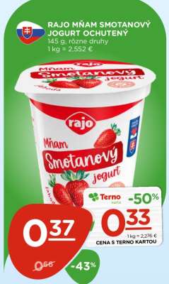 Rajo Mňam Smotanový Jogurt Ochutený
