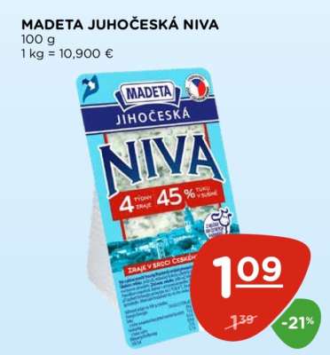 MADETA JUHOČESKÁ NIVA