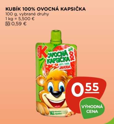 KUBÍK 100 % OVOCNÁ KAPSIČKA