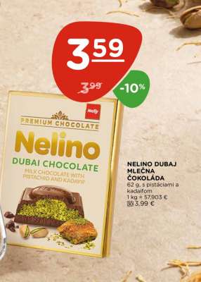NELINO DUBAJ MLIEČNA ČOKOLÁDA
