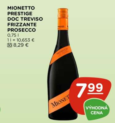 MIONETTO PRESTIGE DOC TREVISO FRIZZANTE PROSECCO