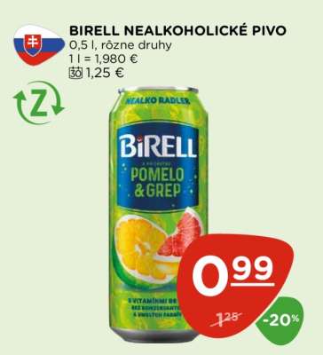 BIRELL NEALKOHOLICKÉ PIVO