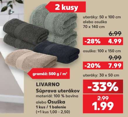 LIVARNO Súprava uterákov