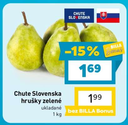 Chute Slovenska hrušky zelené