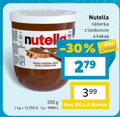 Nutella nátierka z lieskovcov a kakaa