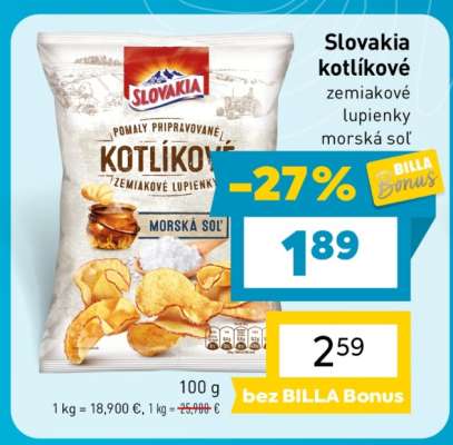 Slovakia Kotlíkové zemiakové lupienky morská soľ
