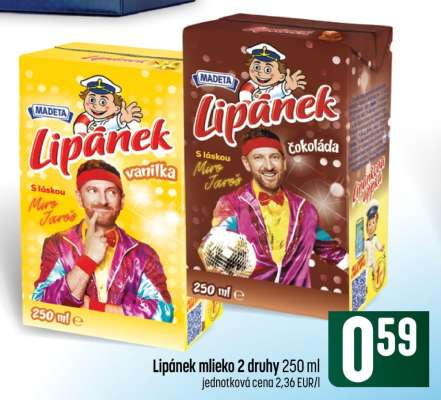 Lipánek mléko 2 druhy 250 ml