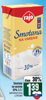 Smotana na varenie