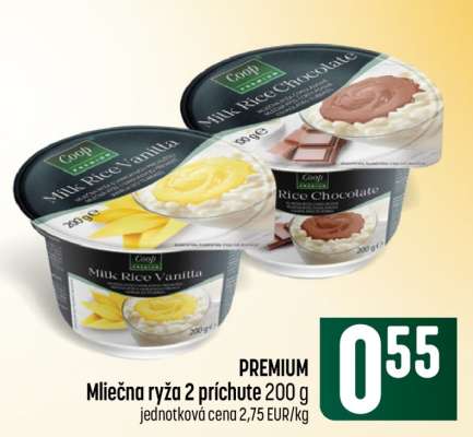 PREMIUM Mliečna ryža 2 príchute 200 g