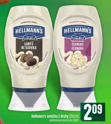 Hellmann's omáčka 2 druhy