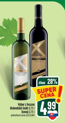 Výber z hrozna Rulandské šedé 0,75 l / Dunaj 0,75 l