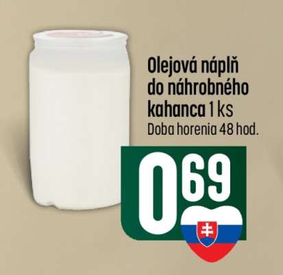 Olejová náplň do náhrobného kahanca