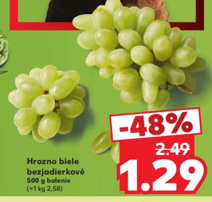 Hrozno biele bezjadierkové