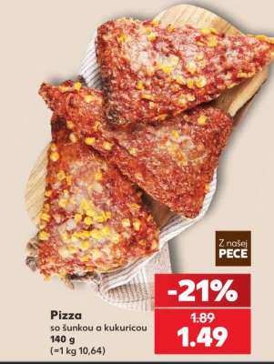 Pizza so šunkou a kukuricou