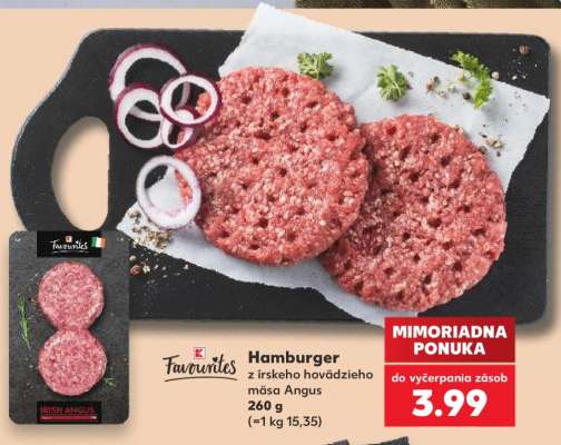 Hamburger z írskeho hovädzieho mäsa Angus