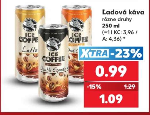 Ľadová káva rôzne druhy 250 ml