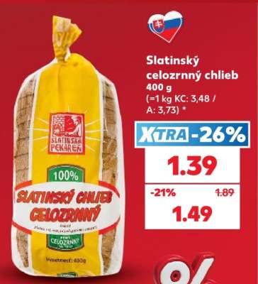 Slatinský celozrnný chlieb 400 g