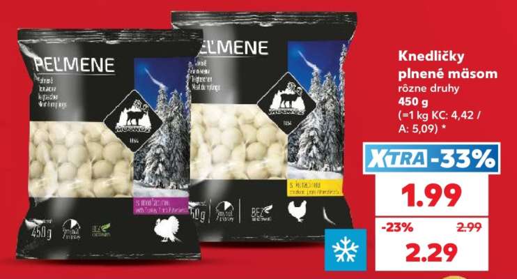 Knedličky plnené mäsom rôzne druhy 450 g