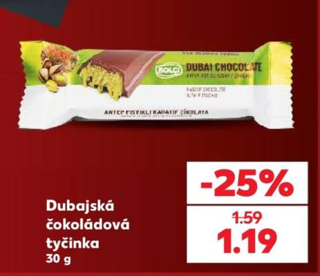 Dubajská čokoládová tyčinka 30 g