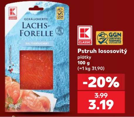 Pstruh lososovitý plátky