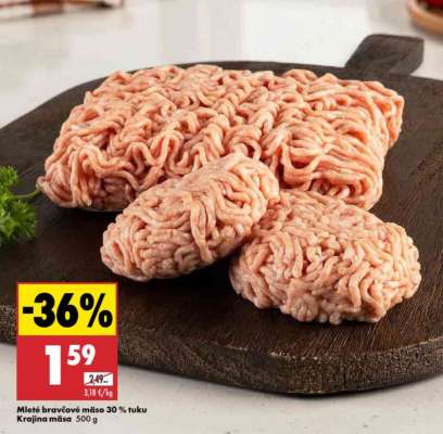 Mleté bravčové mäso 30 % tuku