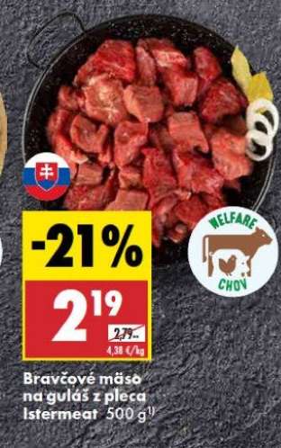 Bravčové mäso na guláš z pleca Istermeat 500 g