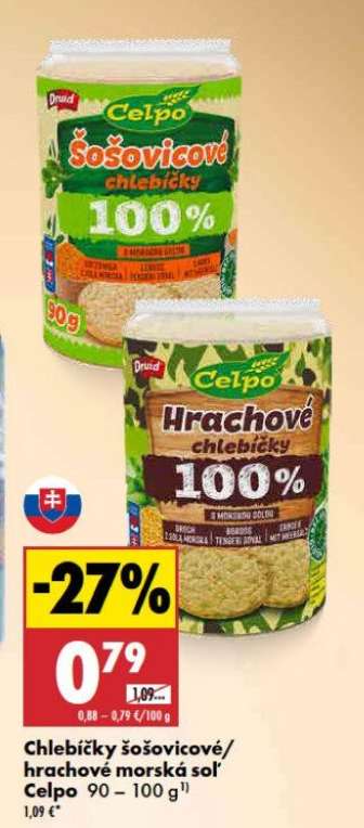 Chlebíčky šošovicové/hrachové morská soľ Celpo 90/100 g