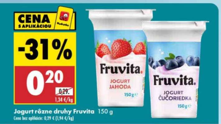 Jogurt rôzne druhy Fruvita 150 g