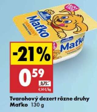 Tvarohový dezert rôzne druhy Maťko 130 g