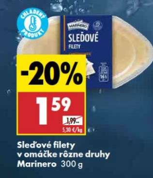 Sled'ové filety v omáčke rôzne druhy Marinero 300 g