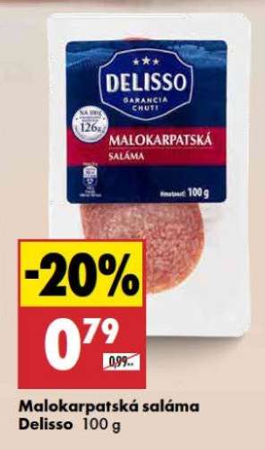 Malokarpatská saláma Delisso 100 g