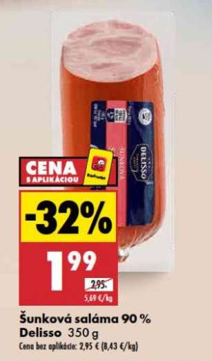 Šunková saláma 90 % Delisso 350 g