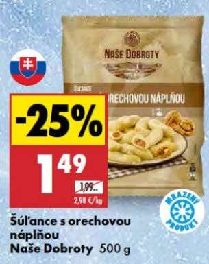 Šúľance s orechovou náplňou Naše Dobroty 500 g