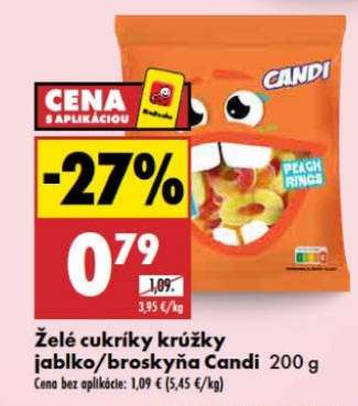 Želé cukríky krúžky jablko/broskyňa Candi 200 g