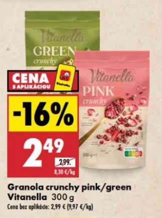 Granola crunchy pink/green Vitanella 300 g