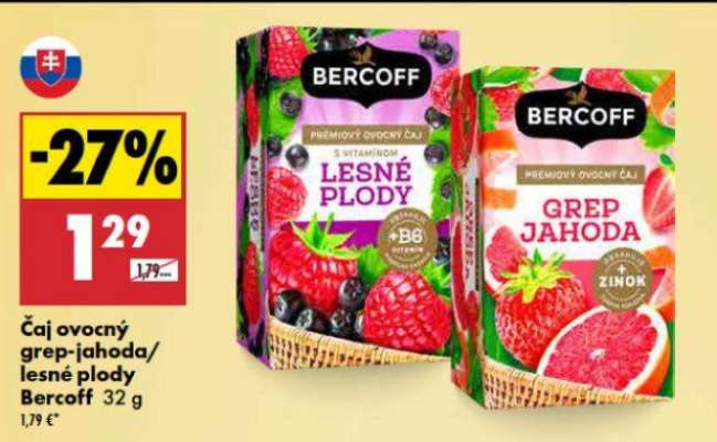 Čaj ovocný grep-jahoda/lesné plody Bercoff 32 g