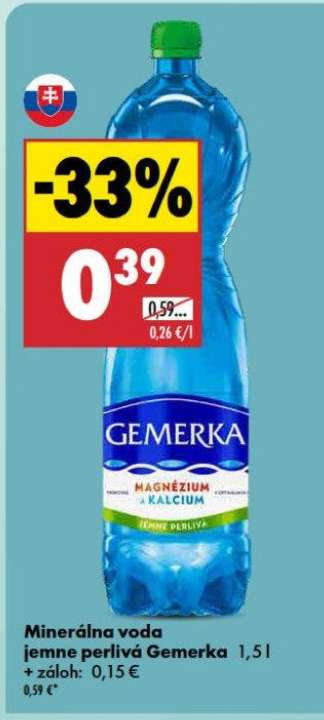 Minerálna voda jemne perlivá Gemerka