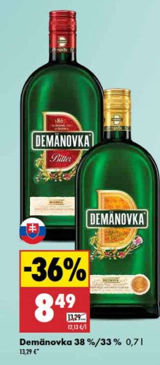 Demänovka 38%/33% 0,7 l