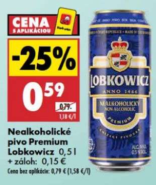 Nealkoholické pivo Premium Lobkowicz 0,5 l