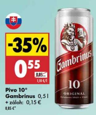Pivo 10° Gambrinus 0,5 l