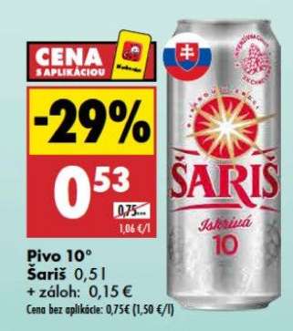 Pivo 10° Šariš 0,5 l