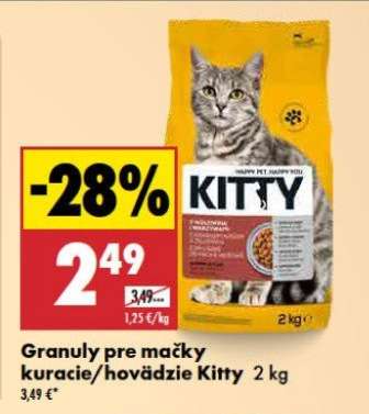 Granuly pre mačky kuracie/hovädzie Kitty 2 kg