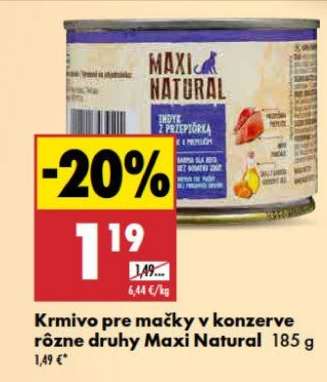 Krmivo pre mačky v konzerve rôzne druhy Maxi Natural