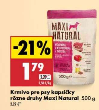 Krmivo pre psy kapsičky rôzne druhy Maxi Natural 500 g