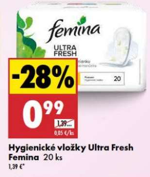 Hygienické vložky Ultra Fresh Femina 20 ks