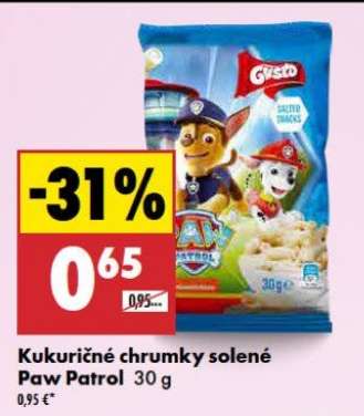 Kukuričné chrumky solené Paw Patrol 30 g