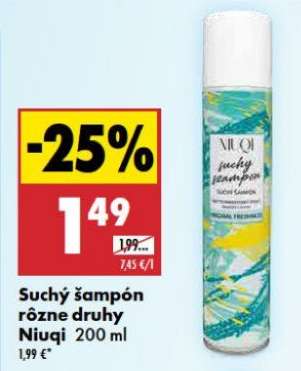 Suchý šampón rôzne druhy Niuqi 200 ml