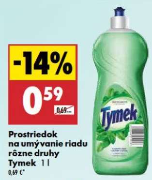 Prostriedok na umývanie riadu rôzne druhy Tymek 1 l