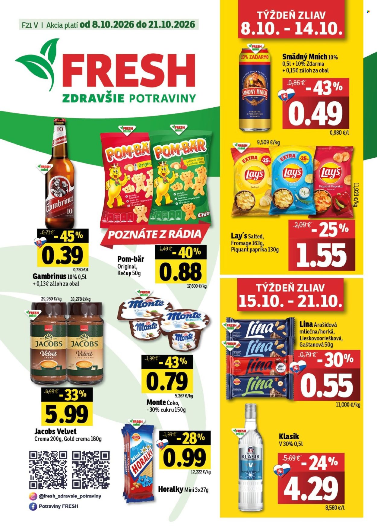Leták FRESH - 8.10.2026 - 21.10.2026. Strana 1