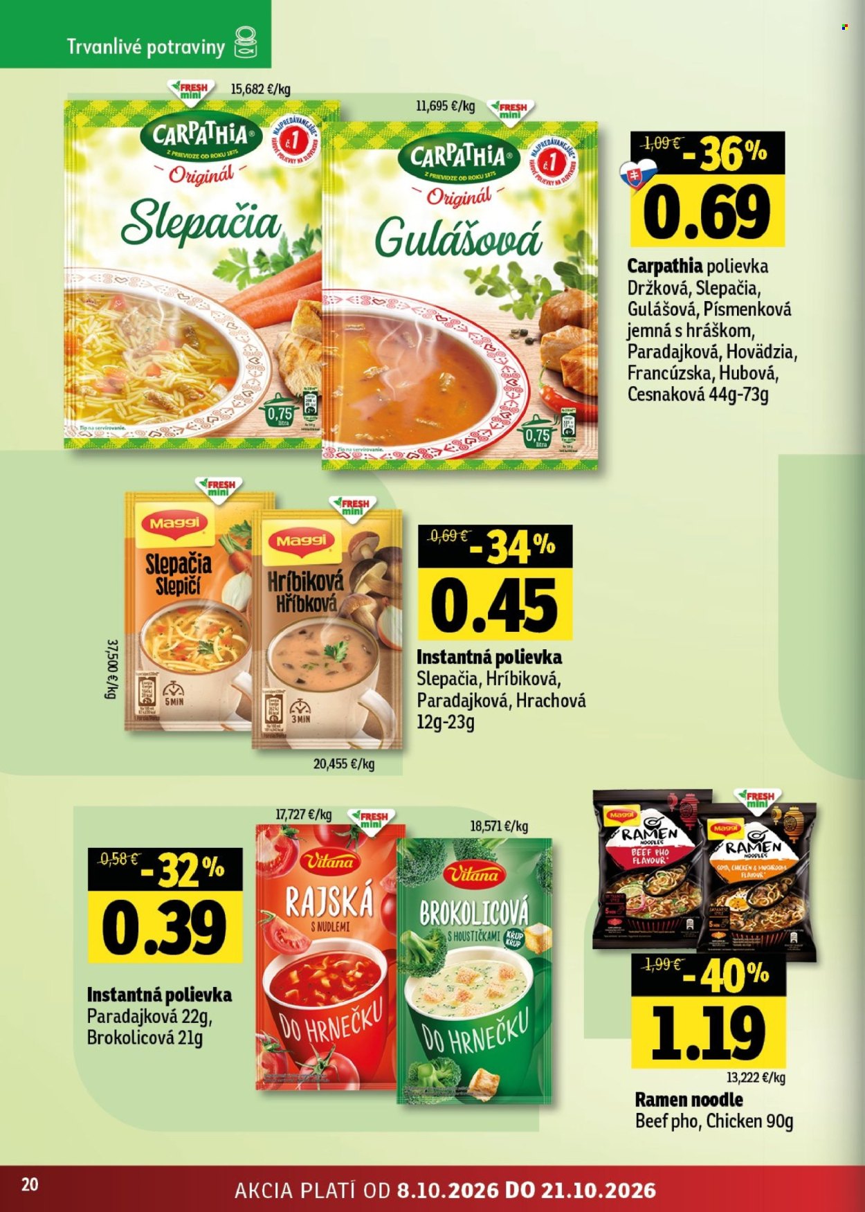 Leták FRESH - 8.10.2026 - 21.10.2026. Strana 20